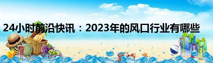 24小时前沿快讯：2023年的风口行业有哪些