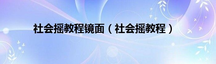 社会摇教程镜面（社会摇教程）