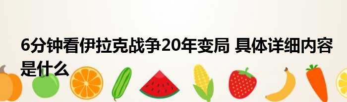 6分钟看伊拉克战争20年变局 具体详细内容是什么